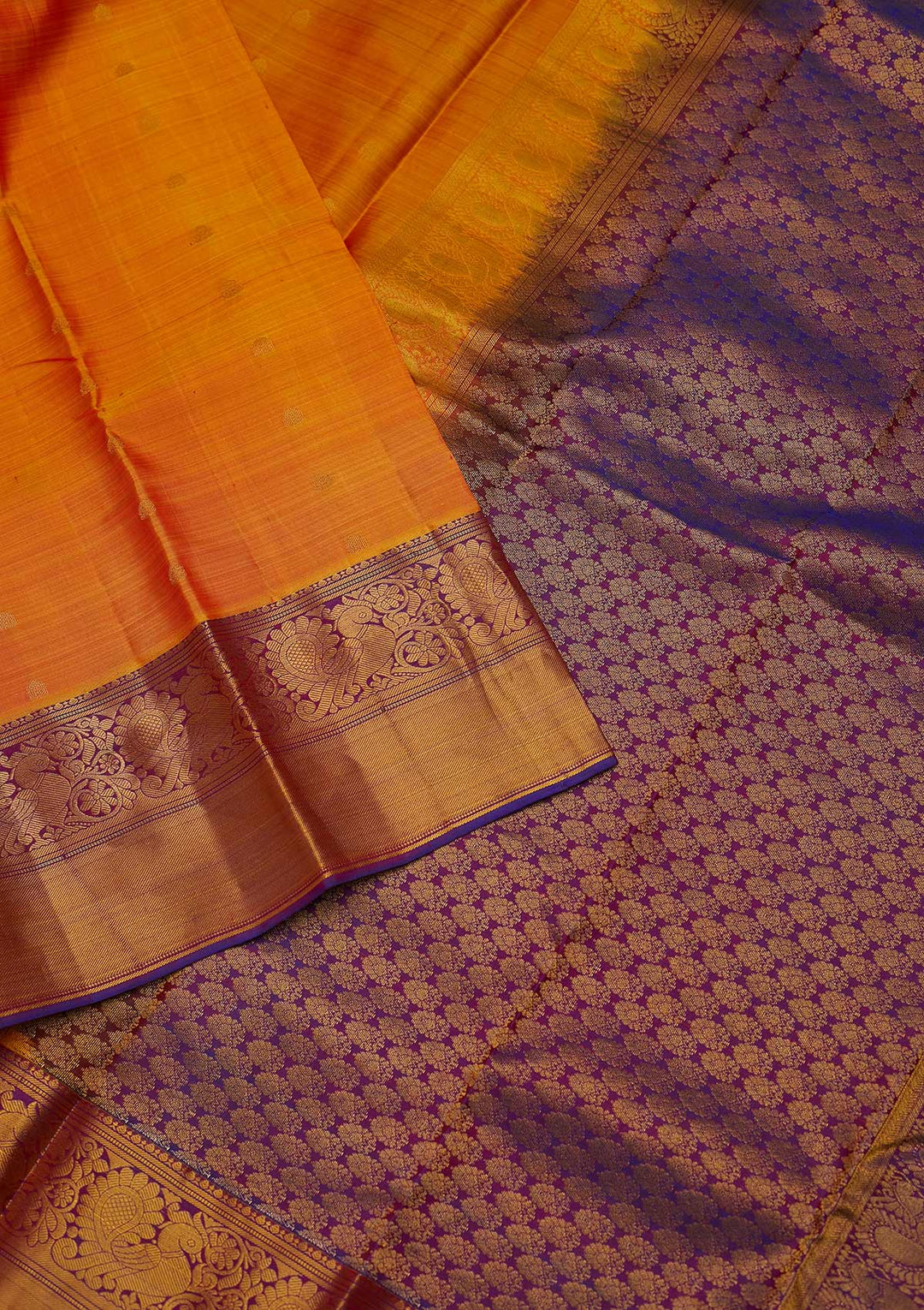 Mustard Zariwork Pure Silk Designer Saree - koskii
