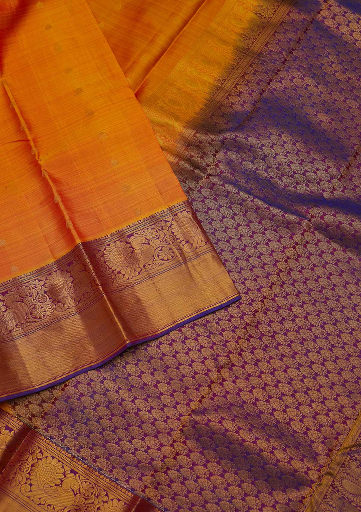 Mustard Zariwork Pure Silk Designer Saree - koskii