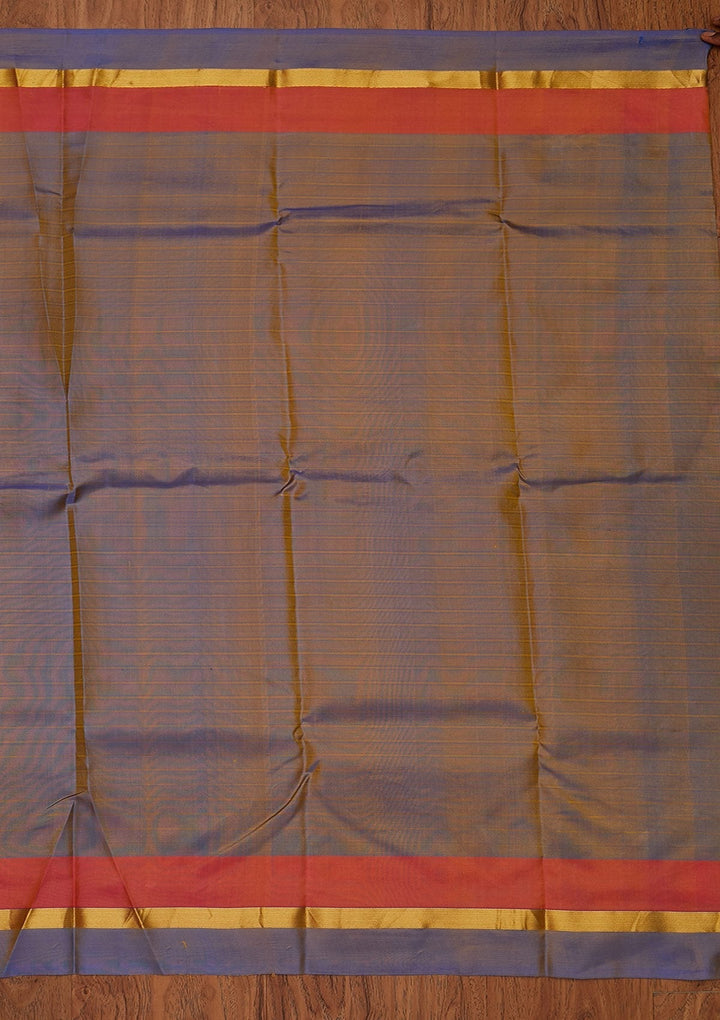 Mustard Zariwork Pure Silk Designer Saree - koskii