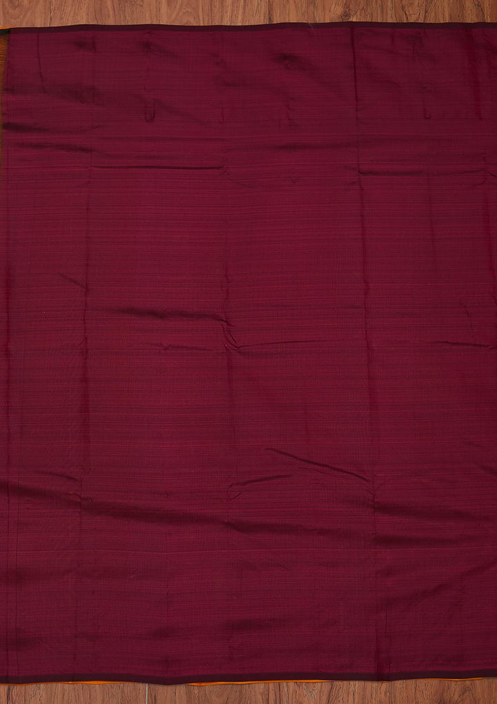 Mustard Zariwork Pure Silk Designer Unstitched Saree - Koskii