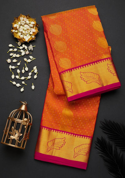 Mustard Zariwork Pure Silk Designer Saree - Koskii