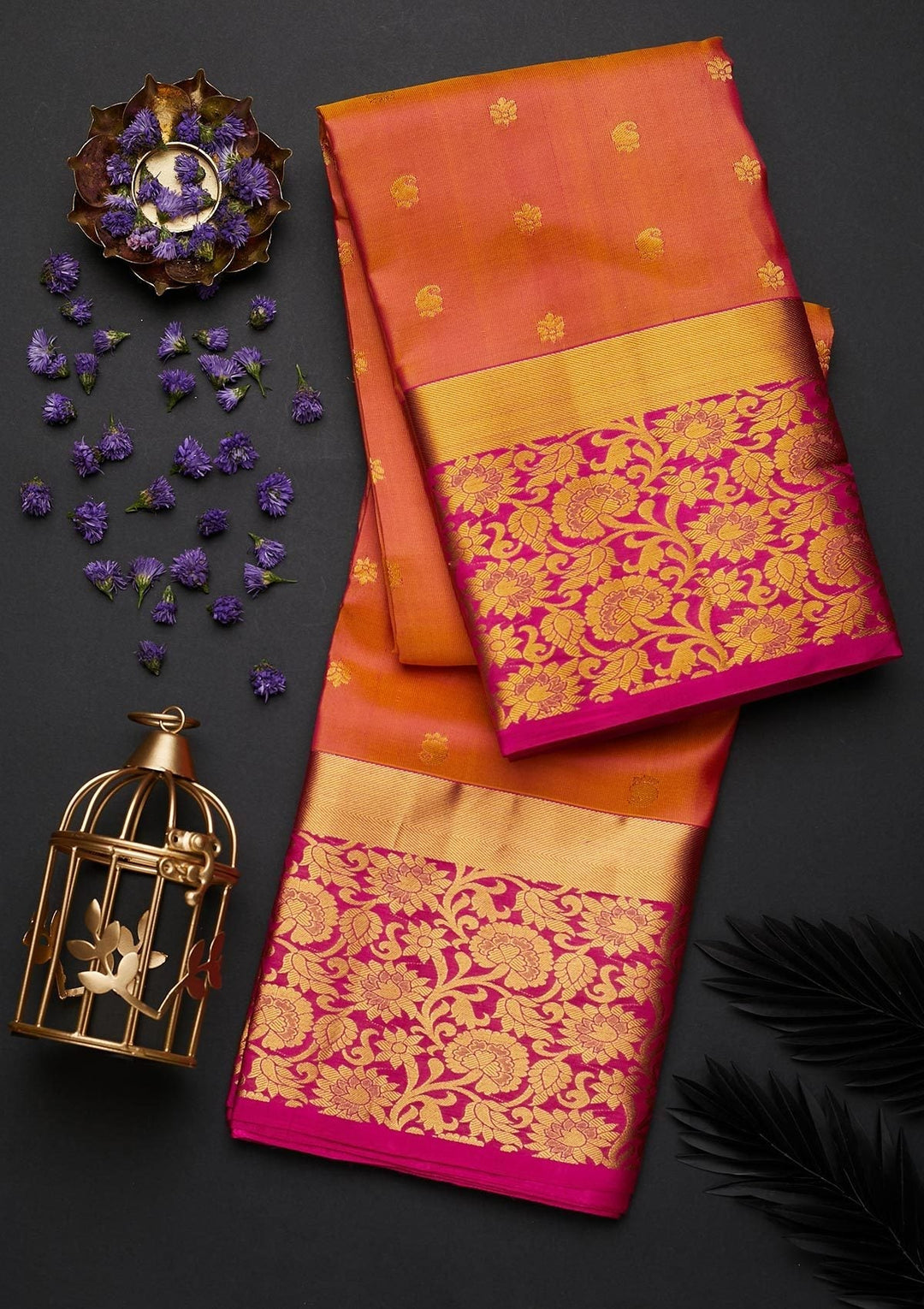 Mustard Zariwork Pure Silk Designer Saree - Koskii