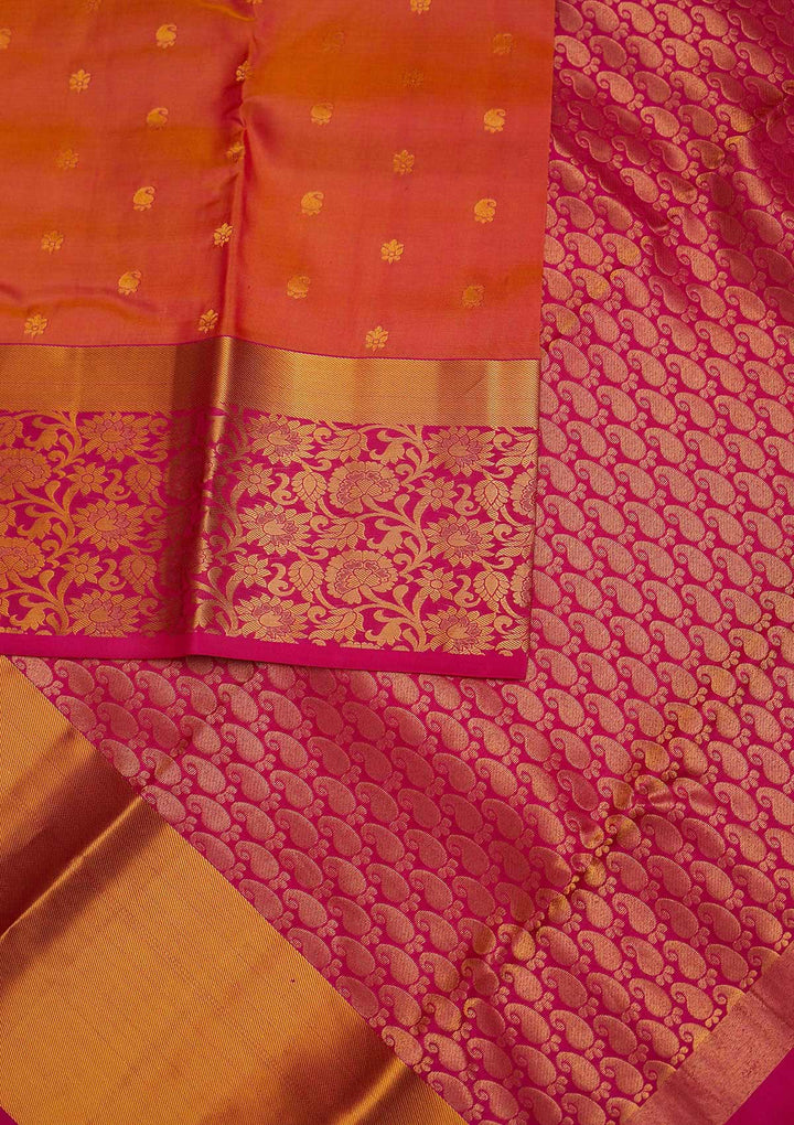 Mustard Zariwork Pure Silk Designer Saree - Koskii