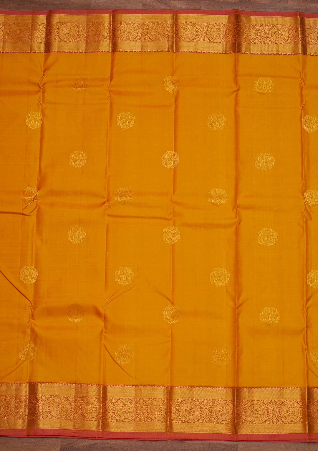 Mustard Zariwork Pure Silk Designer Saree - Koskii
