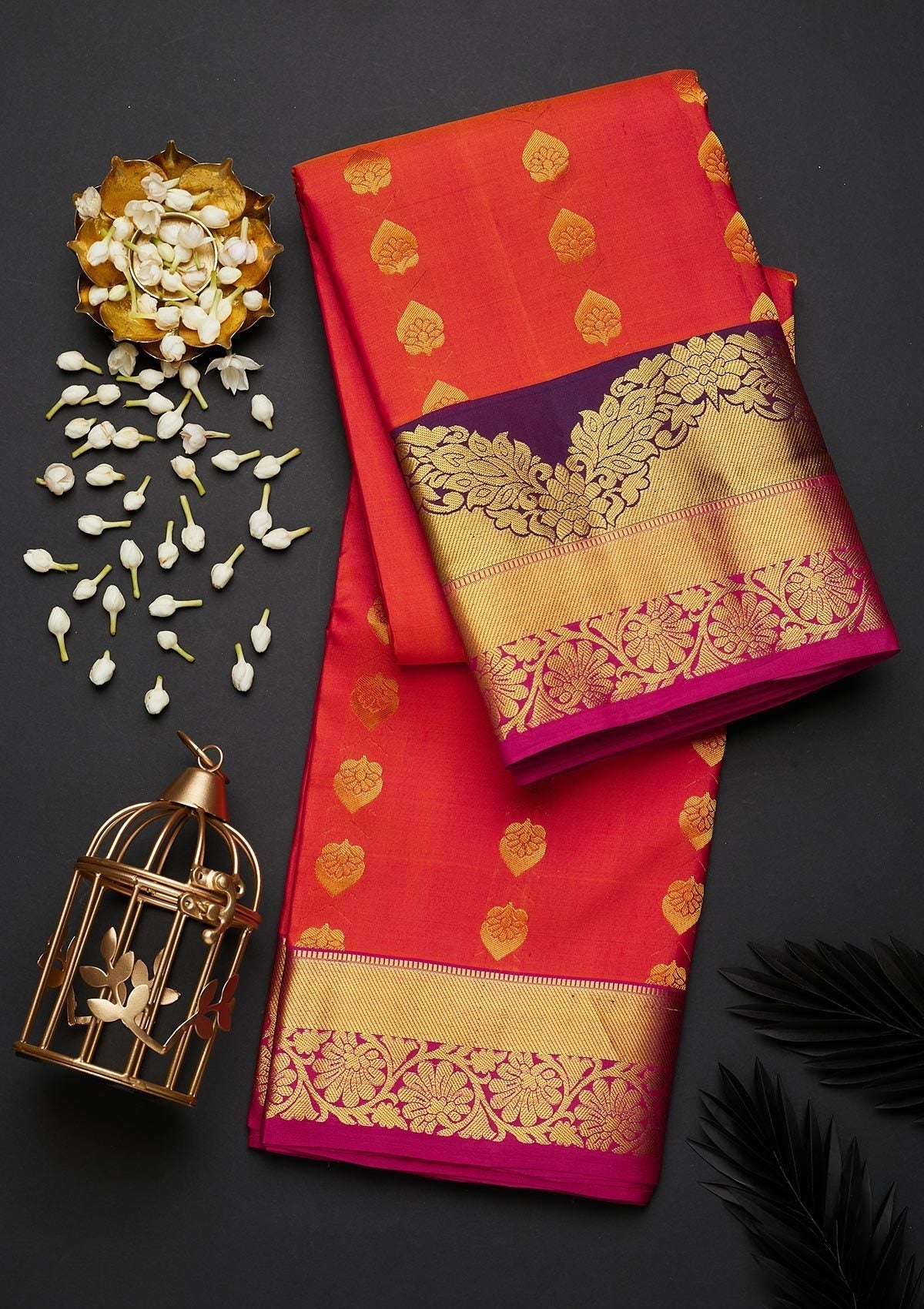 Mustard Zariwork Pure Silk Designer Saree - Koskii