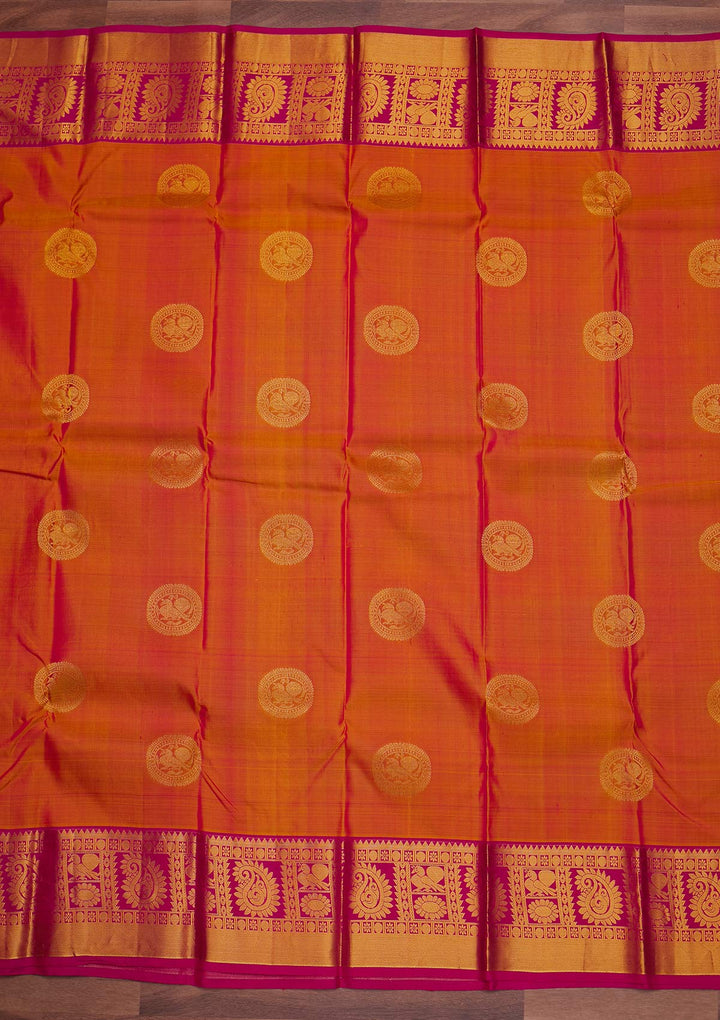 Mustard Zariwork Pure Silk Designer Saree - Koskii