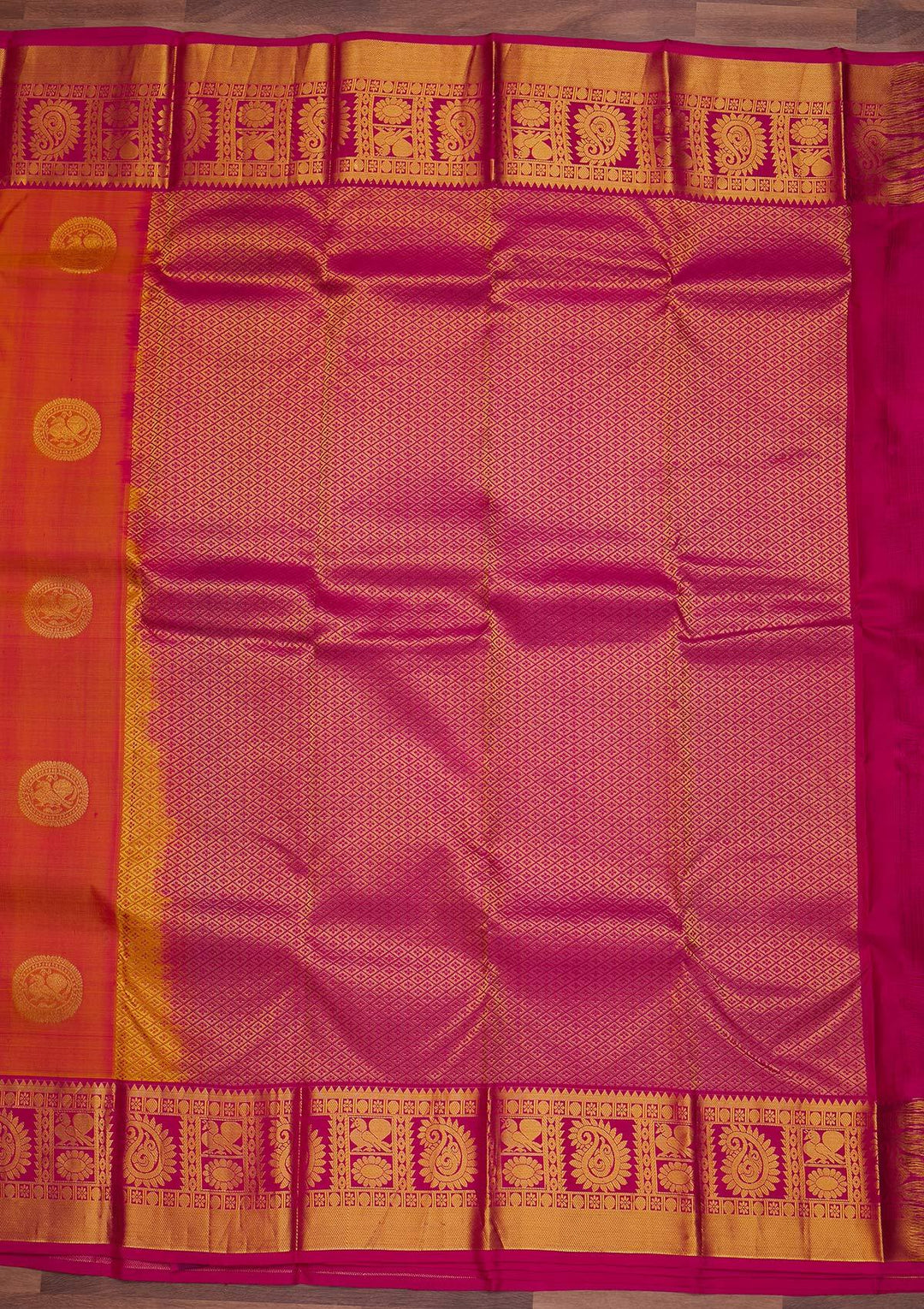 Mustard Zariwork Pure Silk Designer Saree - Koskii