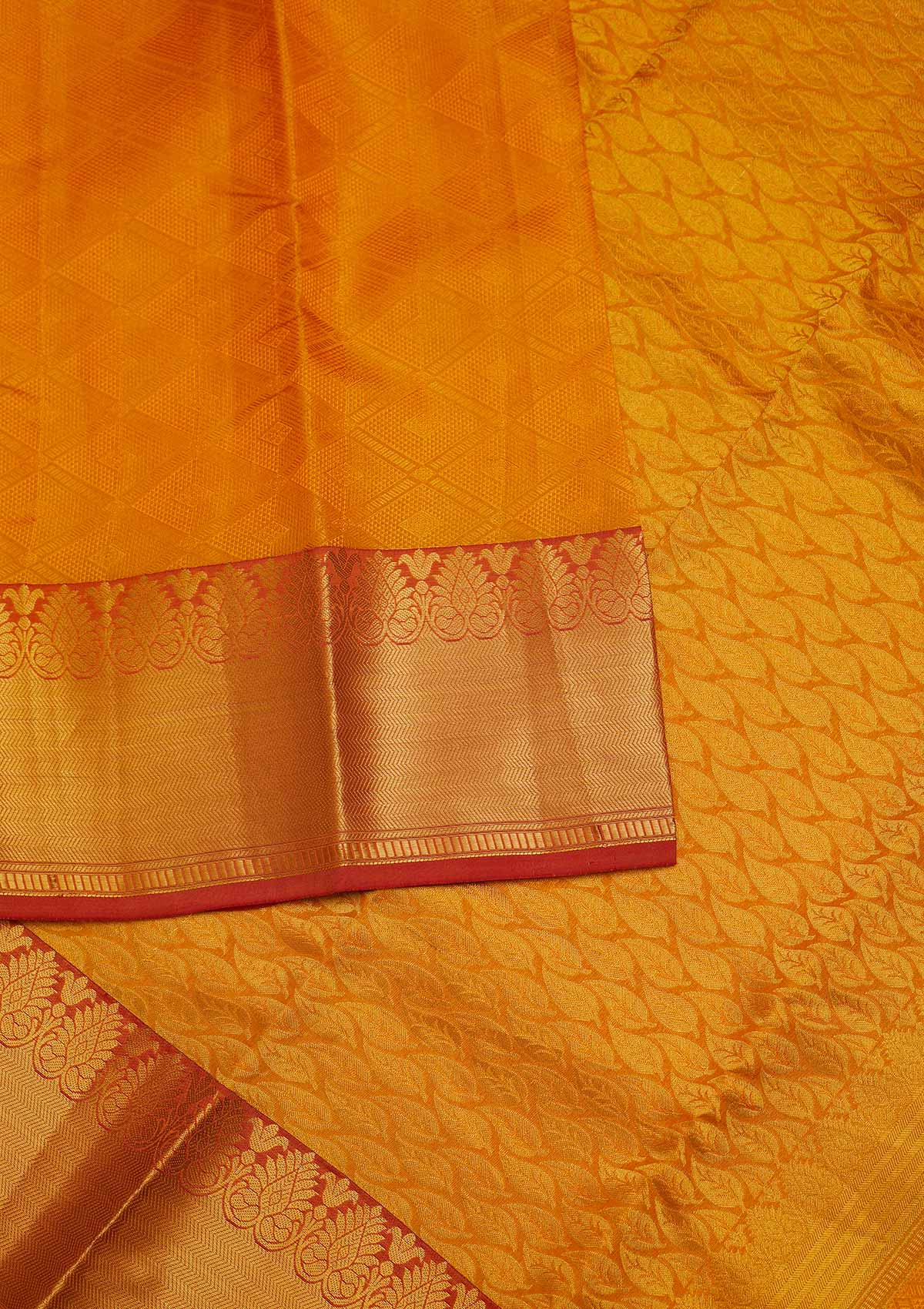 Mustard Zariwork Pure Silk Designer Saree - Koskii