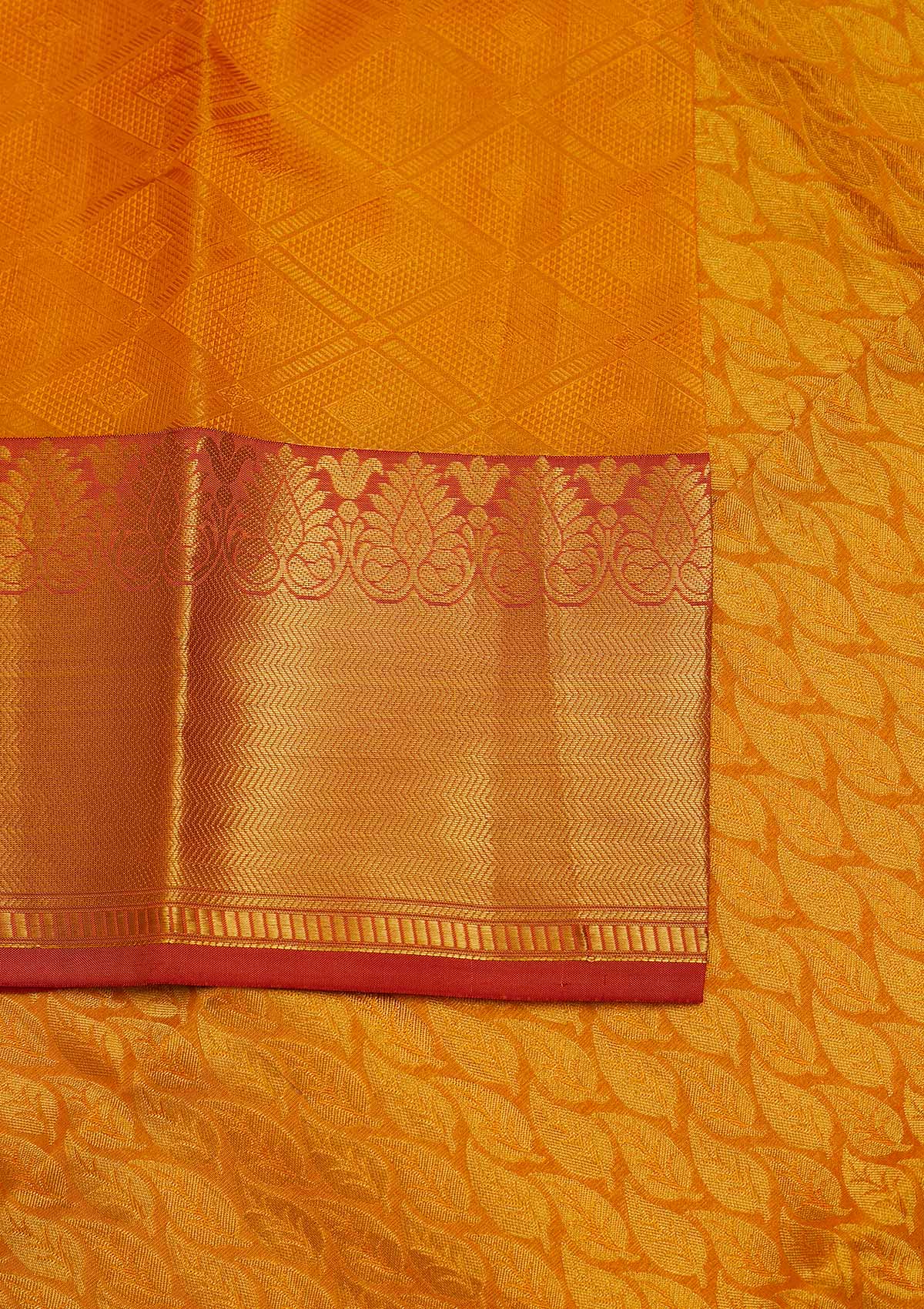 Mustard Zariwork Pure Silk Designer Saree - Koskii