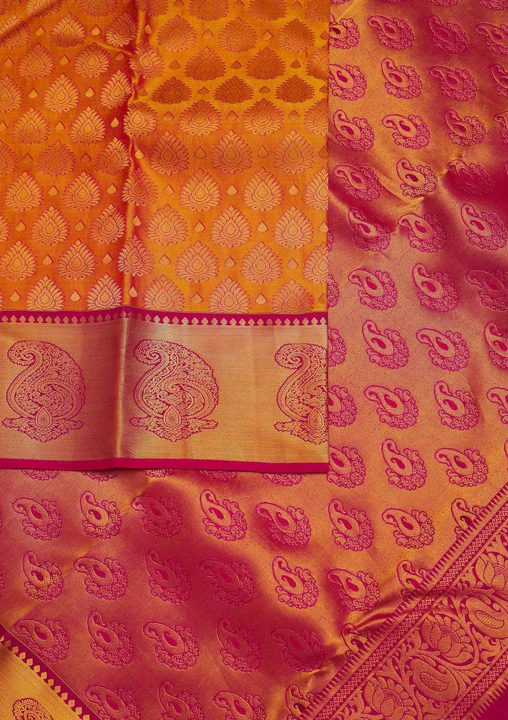 Mustard Zariwork Pure Silk Designer Saree - Koskii