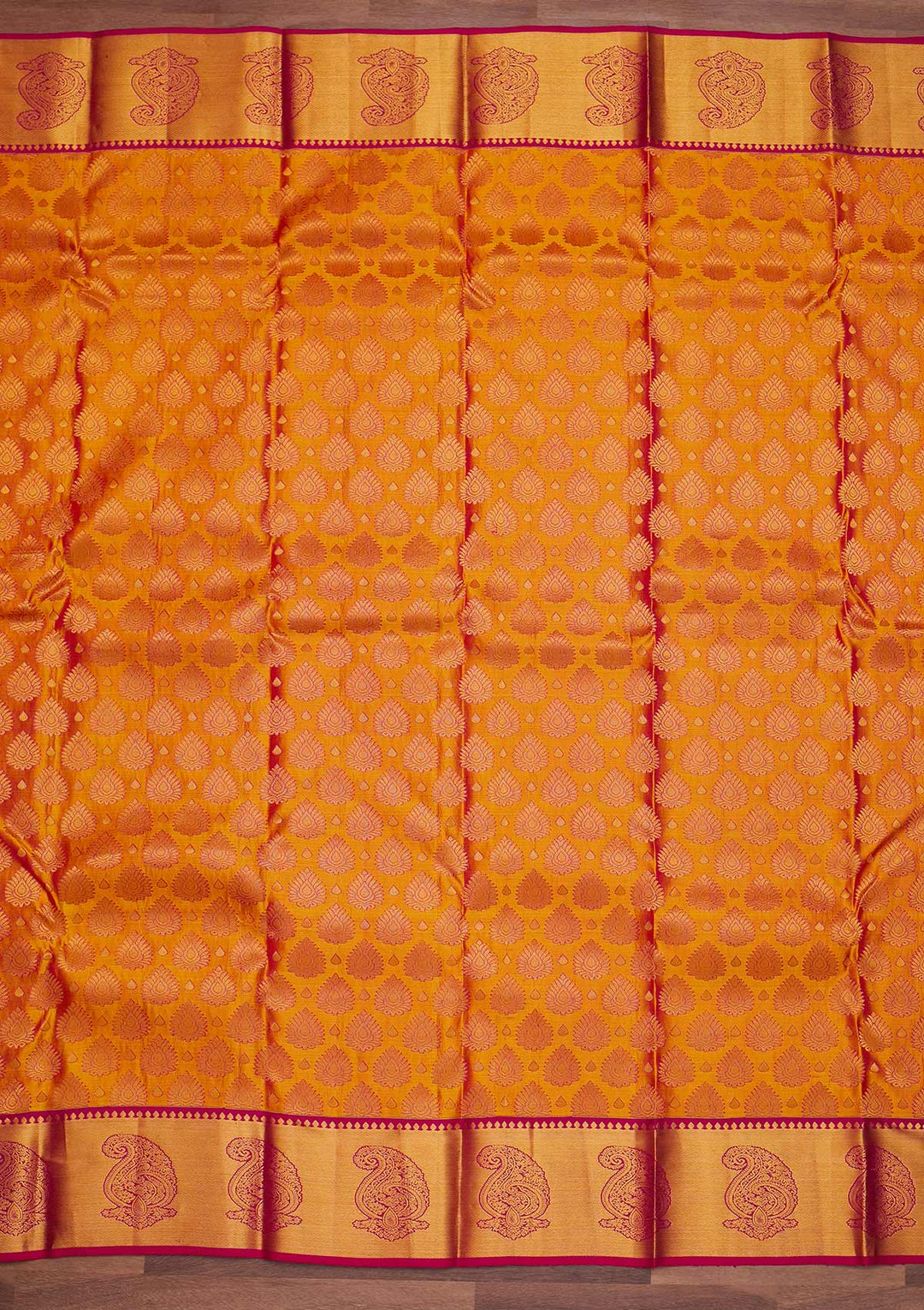 Mustard Zariwork Pure Silk Designer Saree - Koskii
