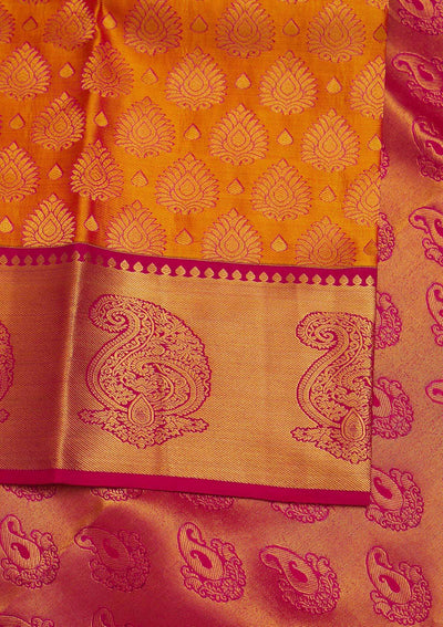 Mustard Zariwork Pure Silk Designer Saree - Koskii