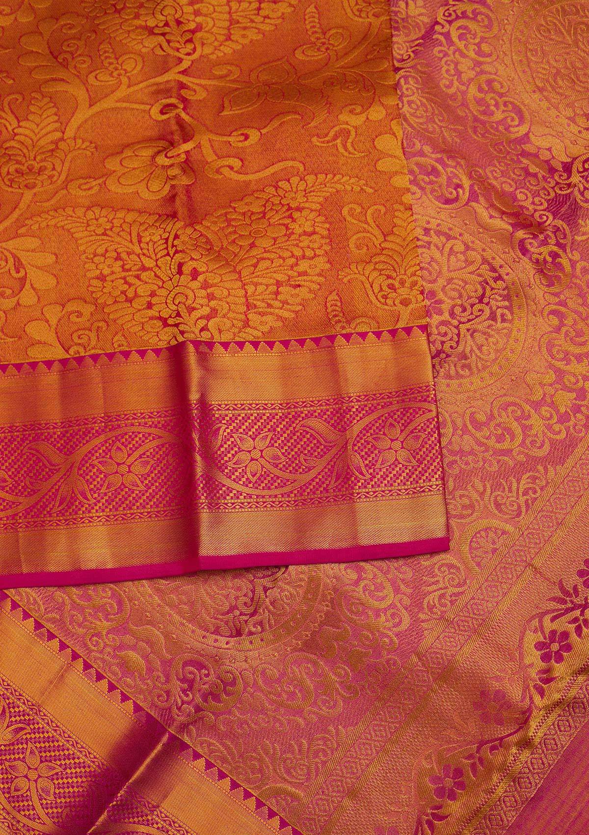 Mustard Zariwork Pure Silk Designer Saree - Koskii