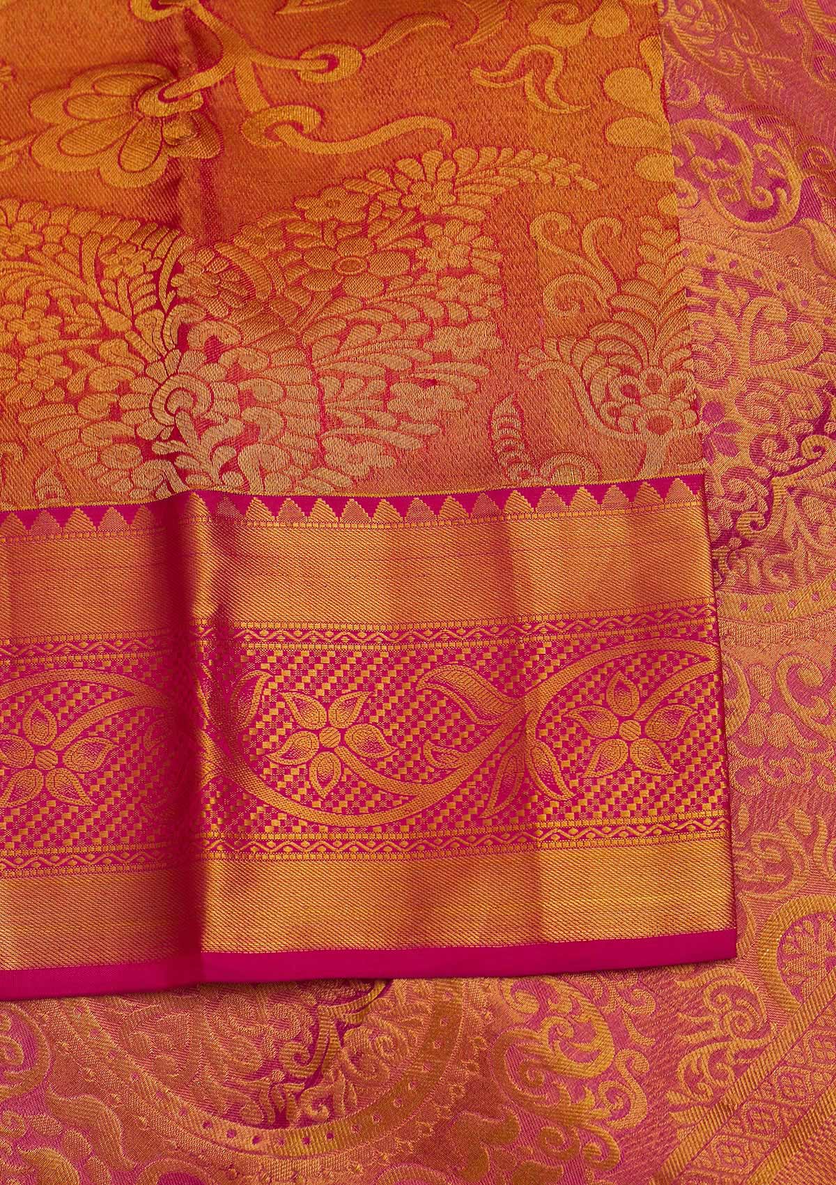 Mustard Zariwork Pure Silk Designer Saree - Koskii