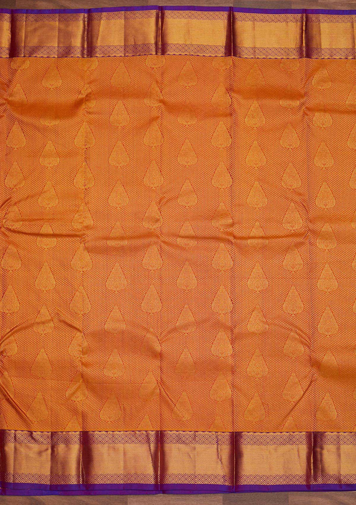 Mustard Zariwork Pure Silk Designer Saree - Koskii