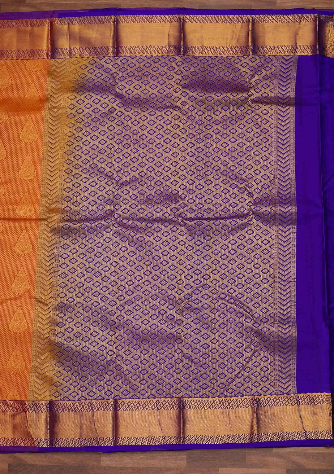 Mustard Zariwork Pure Silk Designer Saree - Koskii