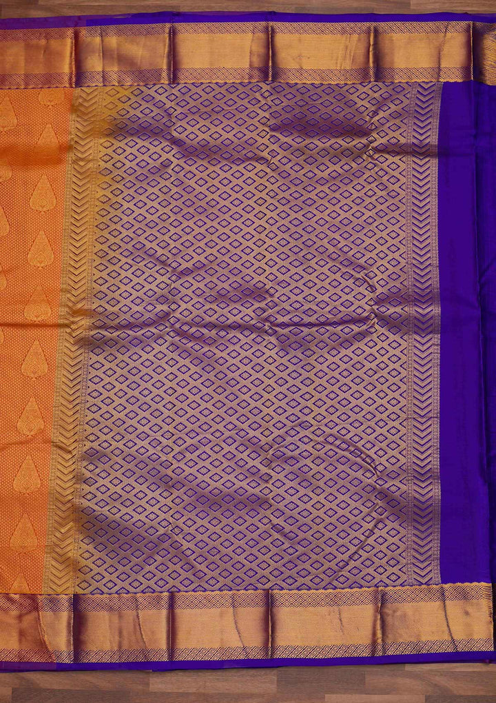 Mustard Zariwork Pure Silk Designer Saree - Koskii