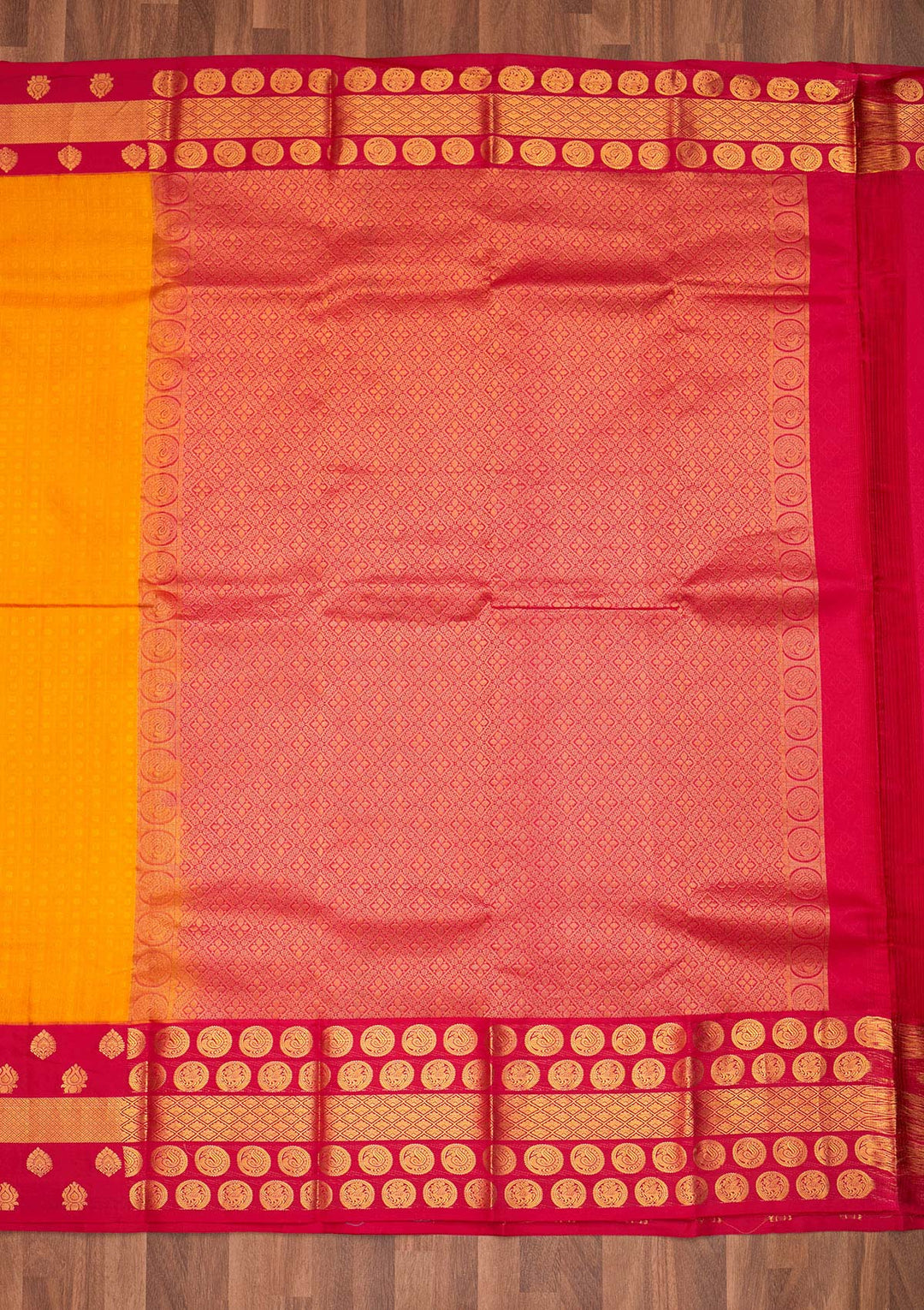 Mustard Zariwork Pure Silk Saree - Koskii