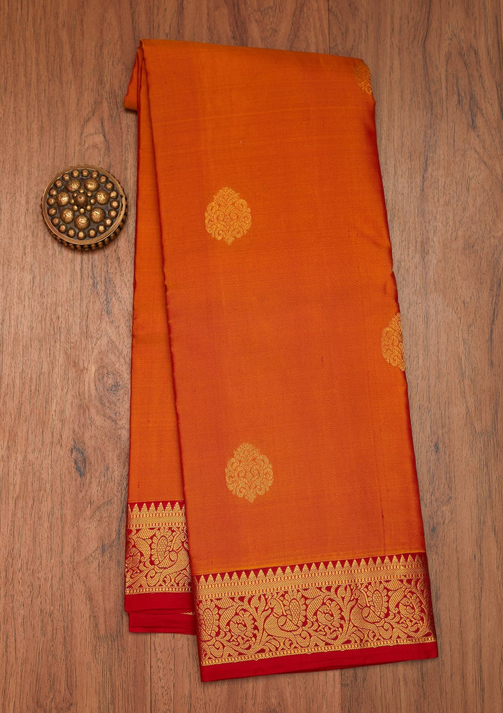 Mustard Zariwork Pure Silk Saree- Koskii