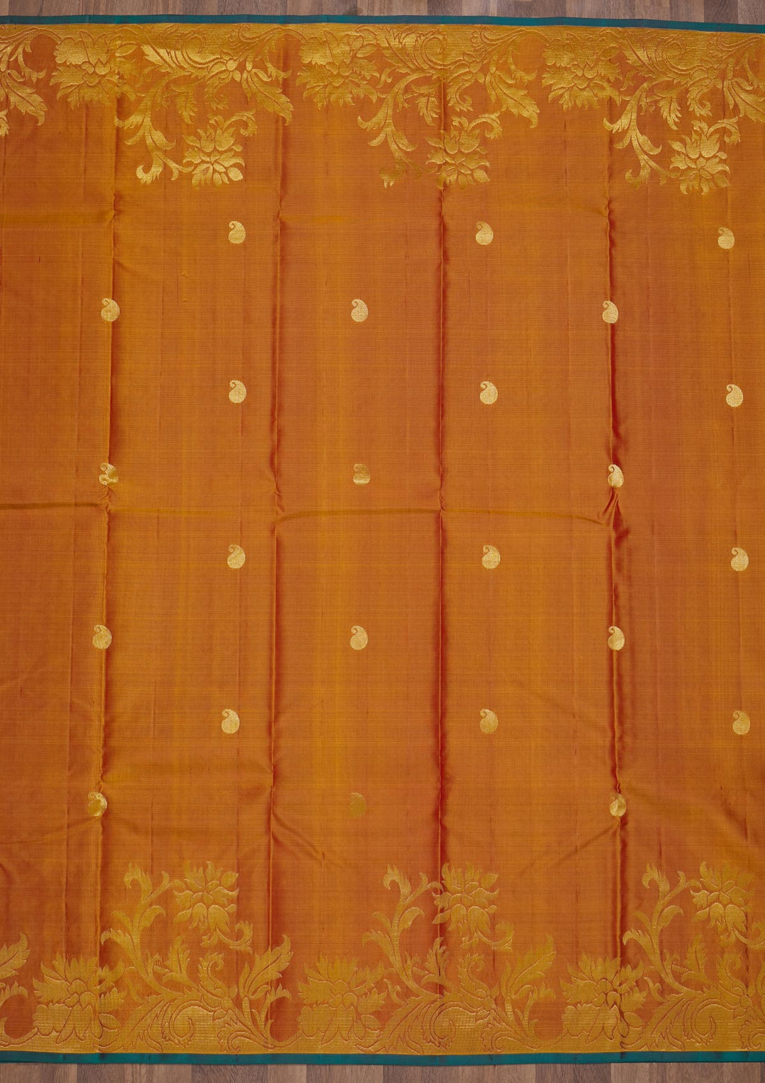 Mustard Zariwork Pure Silk Saree-Koskii