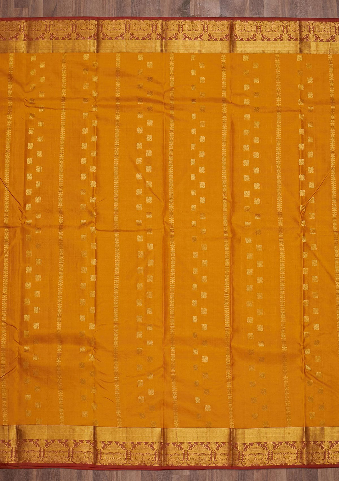 Mustard Zariwork Pure Silk Saree-Koskii