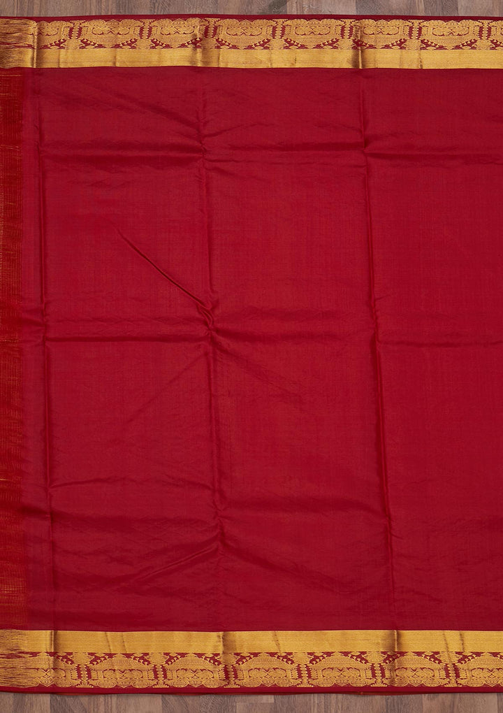 Mustard Zariwork Pure Silk Saree-Koskii