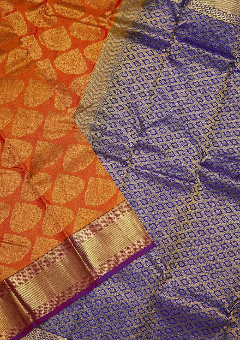 Mustard Zariwork Pure Silk Saree-Koskii