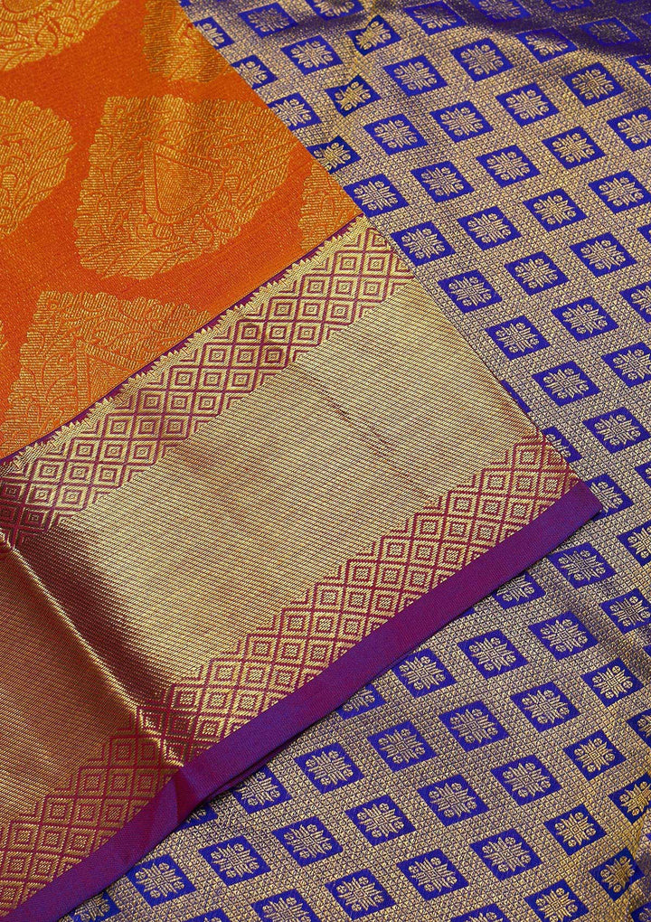 Mustard Zariwork Pure Silk Saree-Koskii