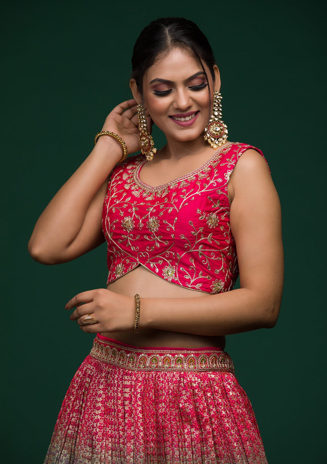 Mustard Zariwork Raw Silk Lehenga-koskii