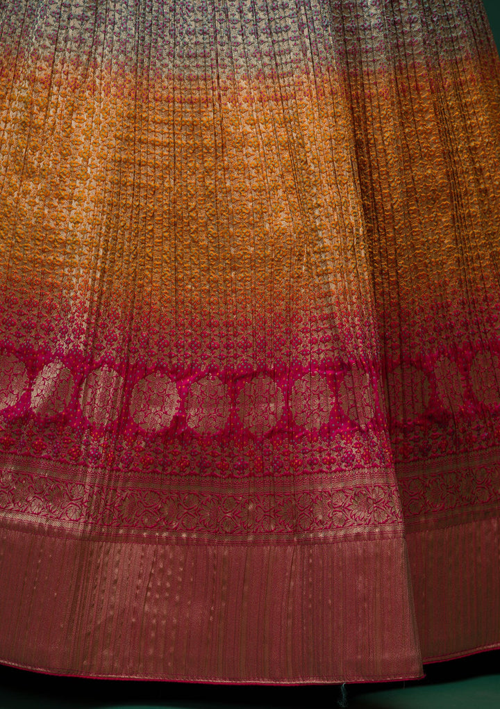 Mustard Zariwork Raw Silk Lehenga-koskii