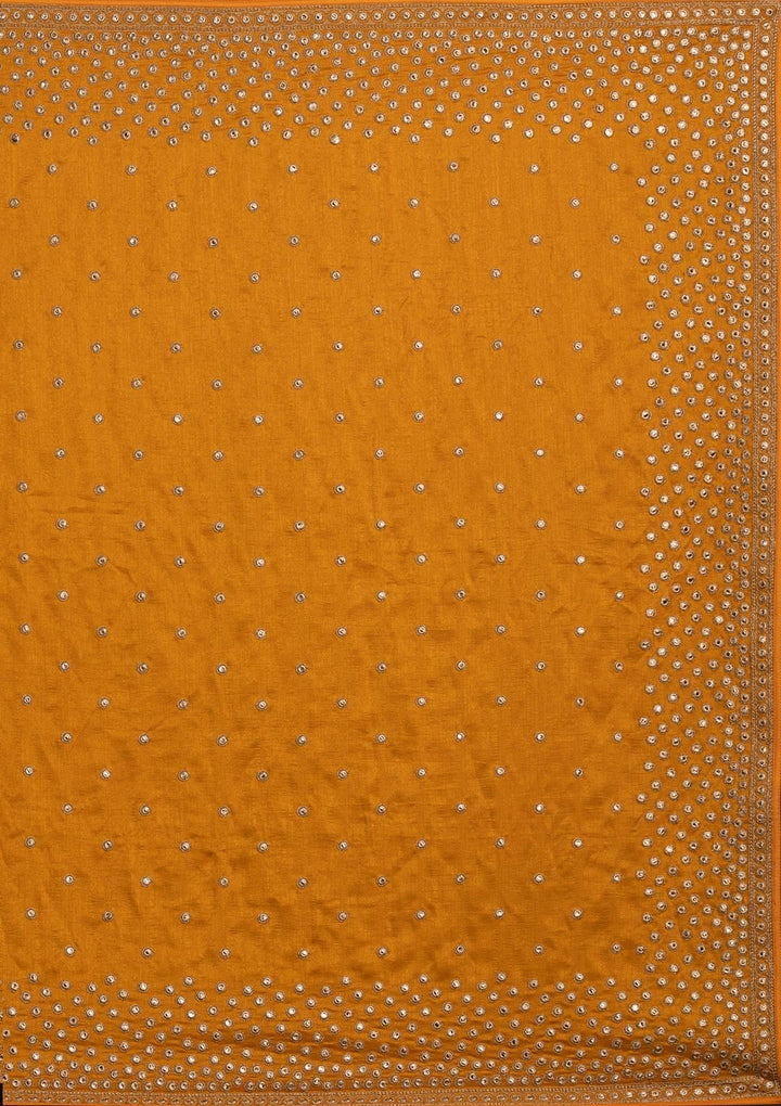 Mustard Zariwork Raw Silk Designer Saree - koskii