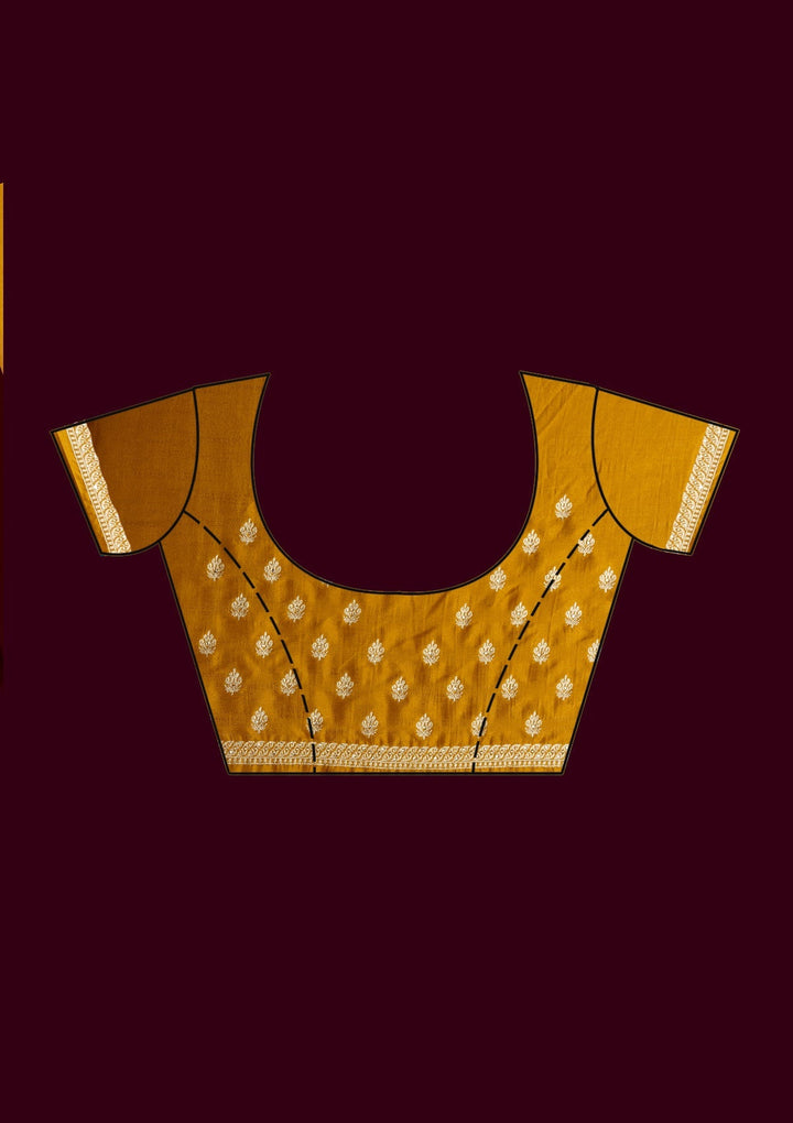 Mustard Zariwork Semi Crepe Designer Saree - Koskii