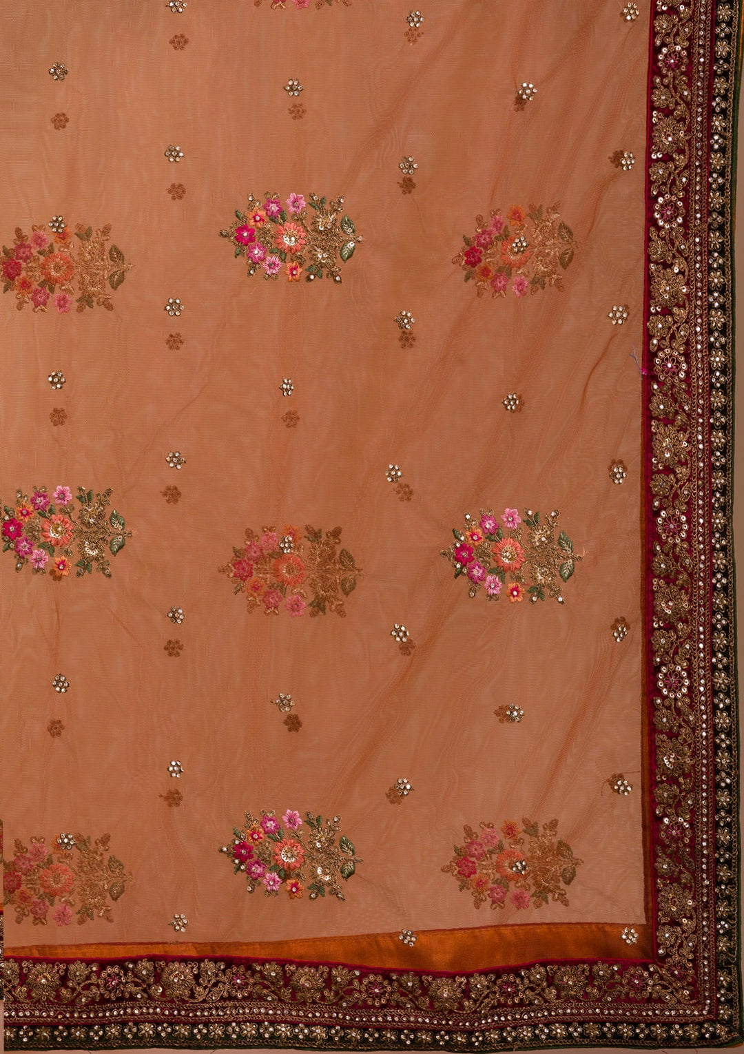 Mustard Zariwork Velvet Readymade Lehenga-Koskii