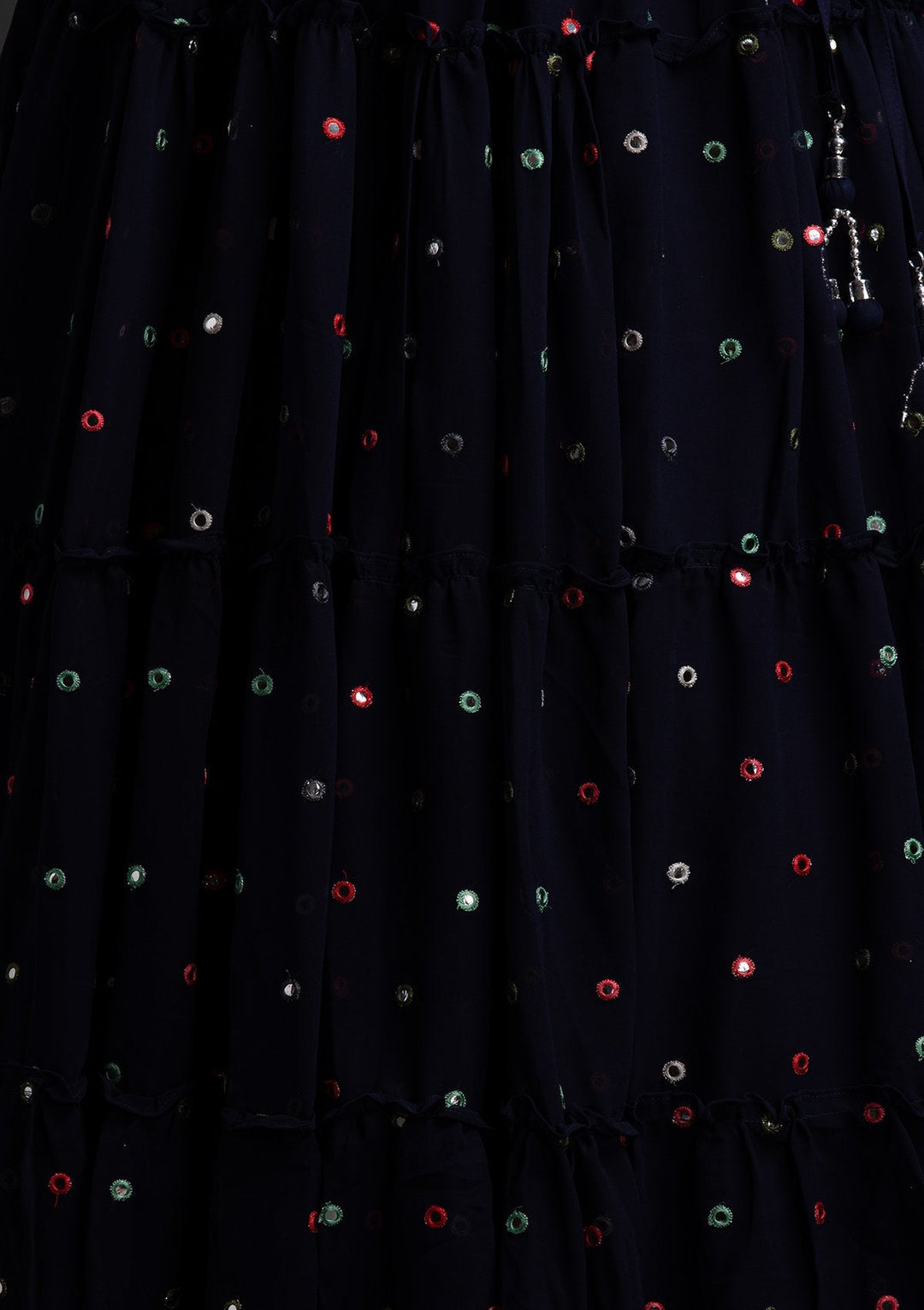 Navy Blue Chikankari Georgette Designer Lehenga - koskii