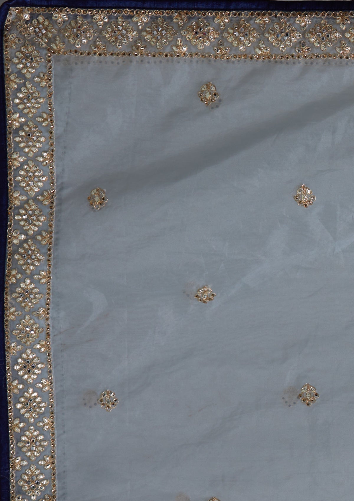 Navy Blue Gotapatti Raw Silk Designer Lehenga - Koskii
