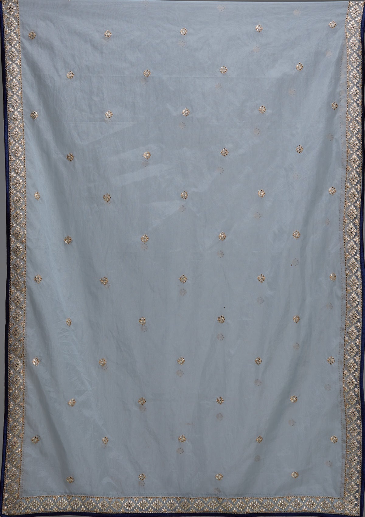 Navy Blue Gotapatti Raw Silk Designer Lehenga - Koskii