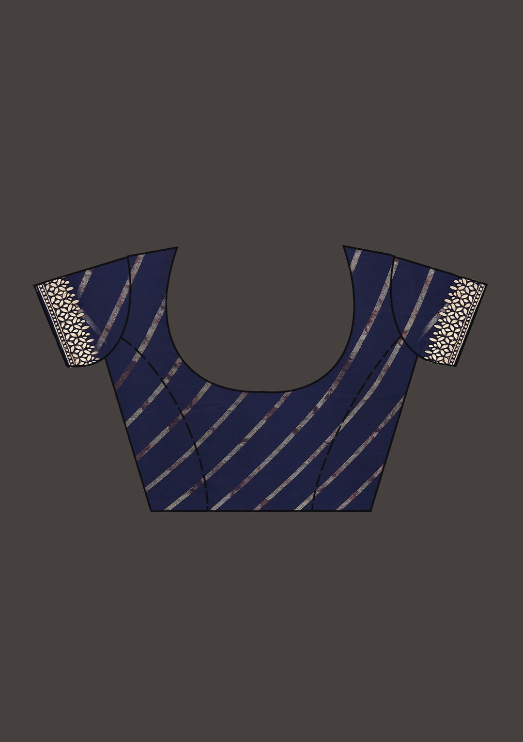 Navy Blue Gotapatti Shimmer Saree - Koskii