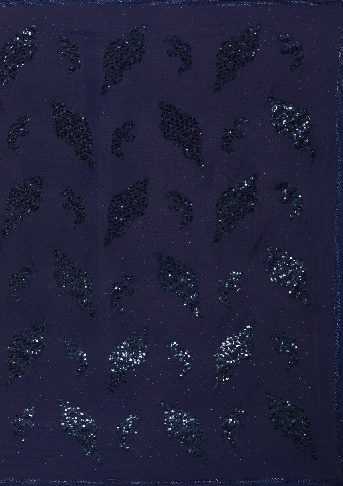 Navy Blue Sequins Art Silk Saree-Koskii