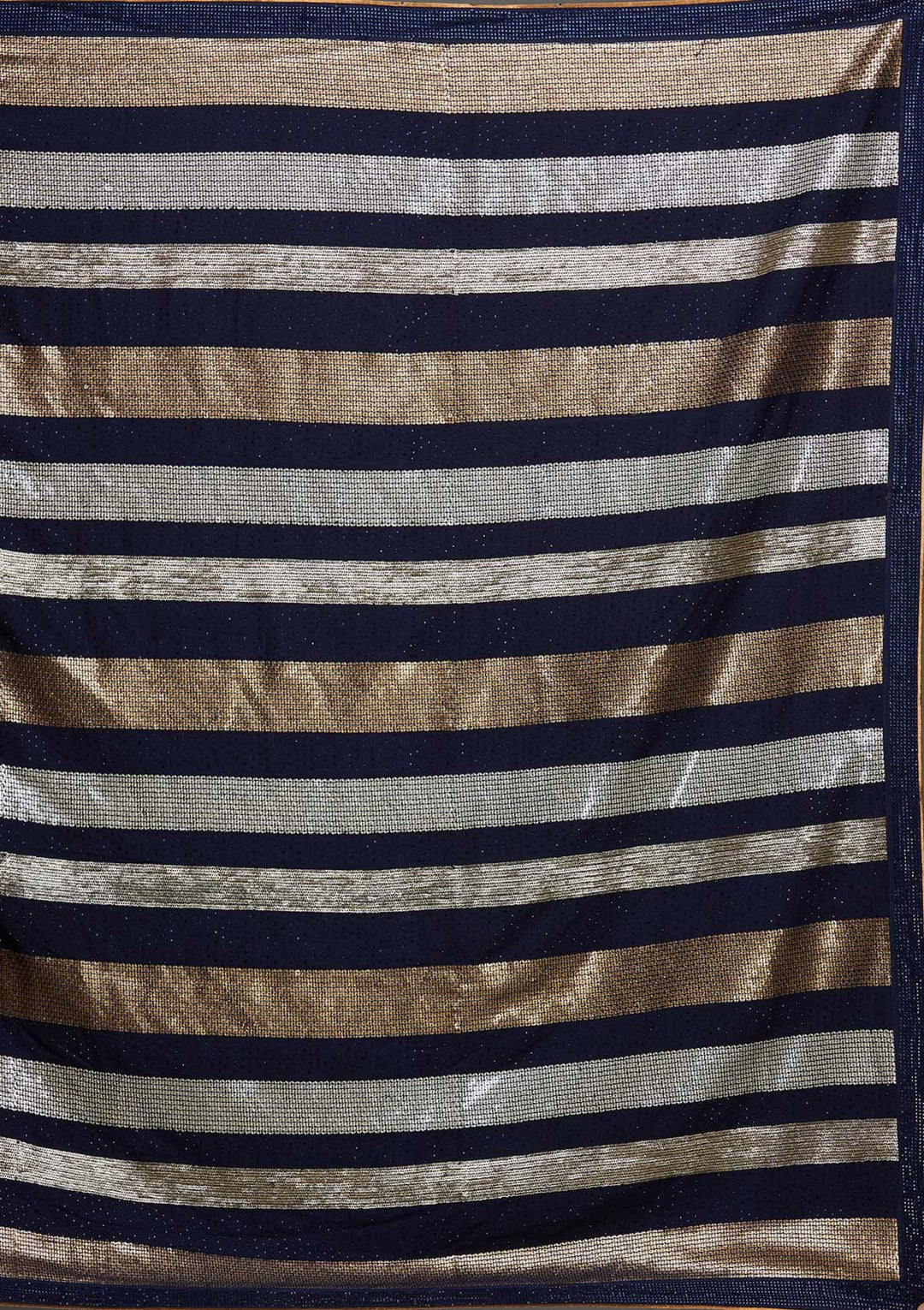 Navy Blue Sequins Georgette Saree - Koskii