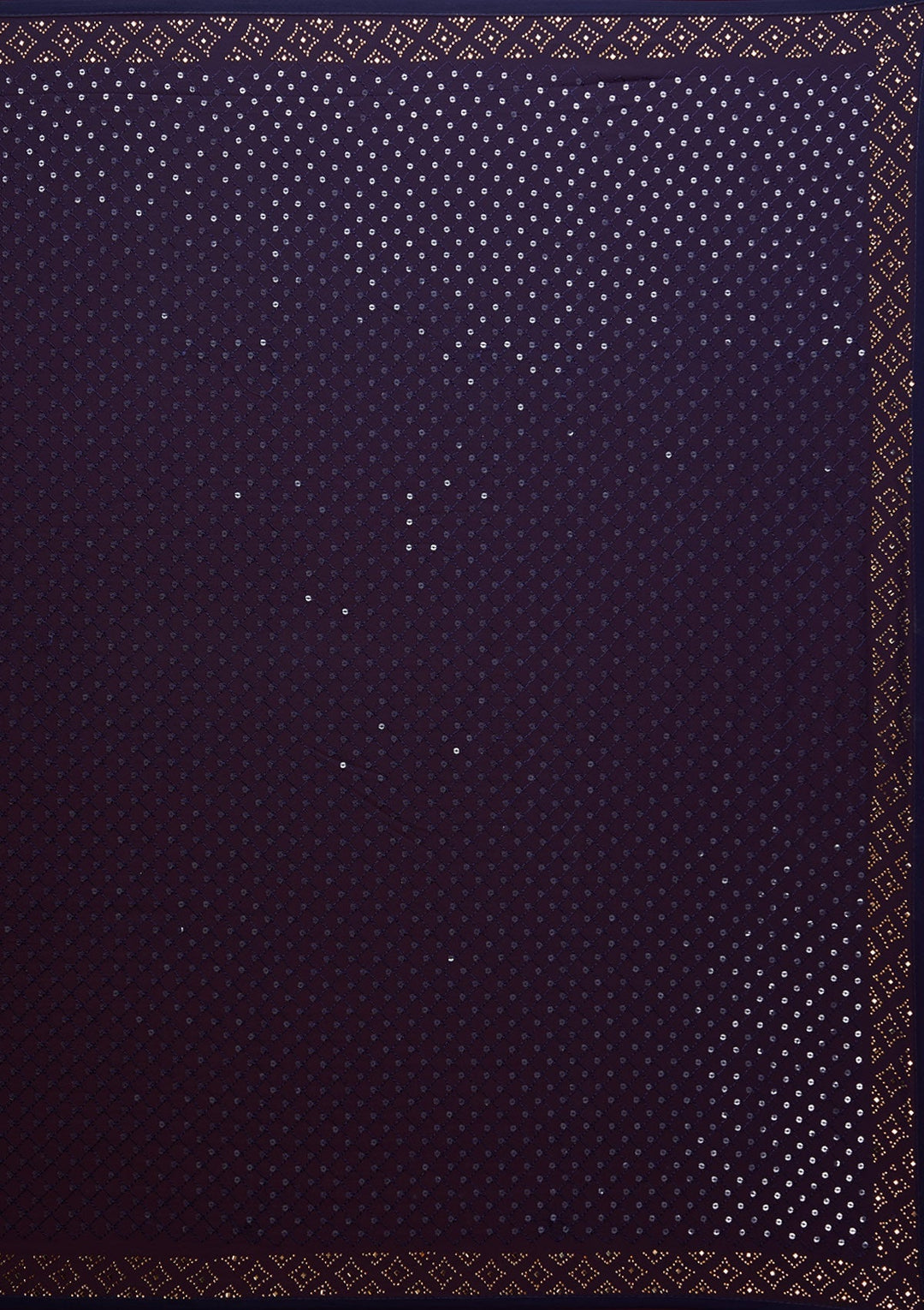 Navy Blue Sequins Georgette Saree - Koskii