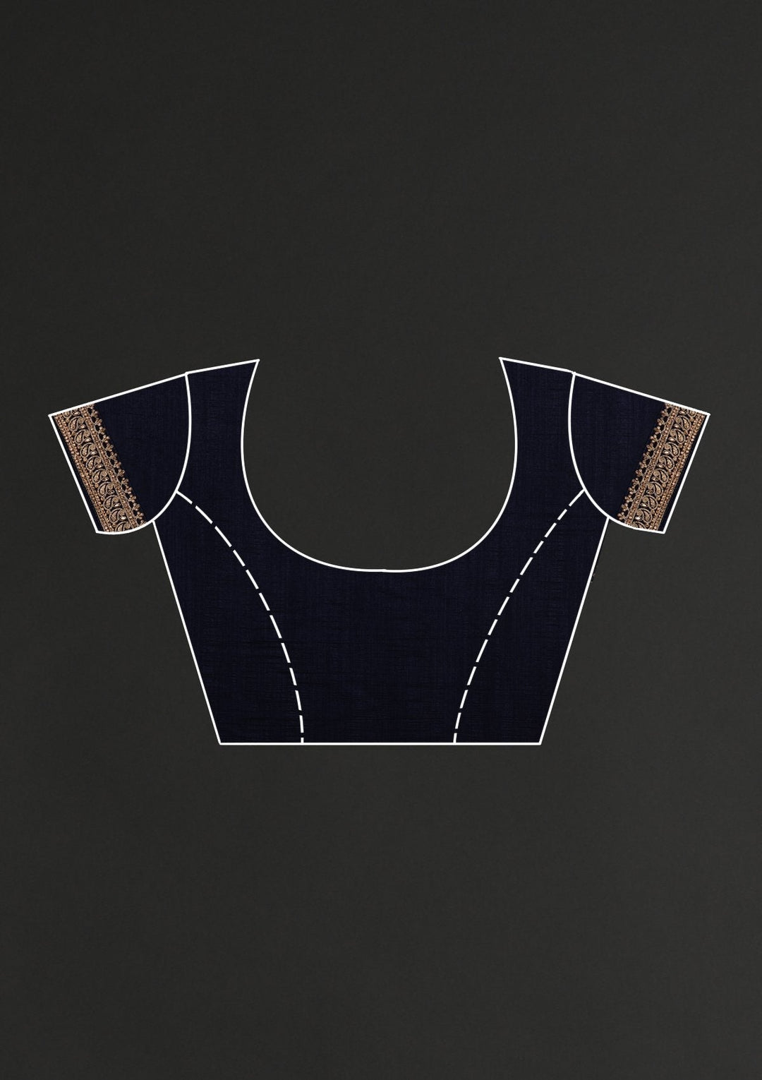 Navy Blue Stonework Raw Silk Designer Saree - koskii