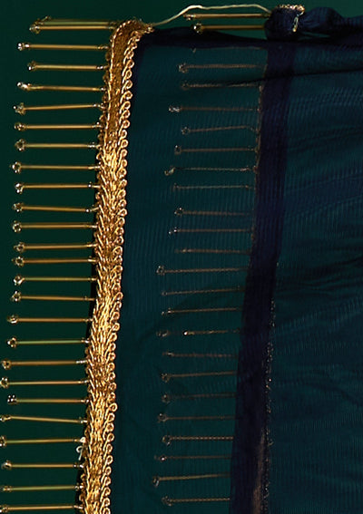 Navy Blue Swarovski Georgette Designer Salwar Suit - Koskii