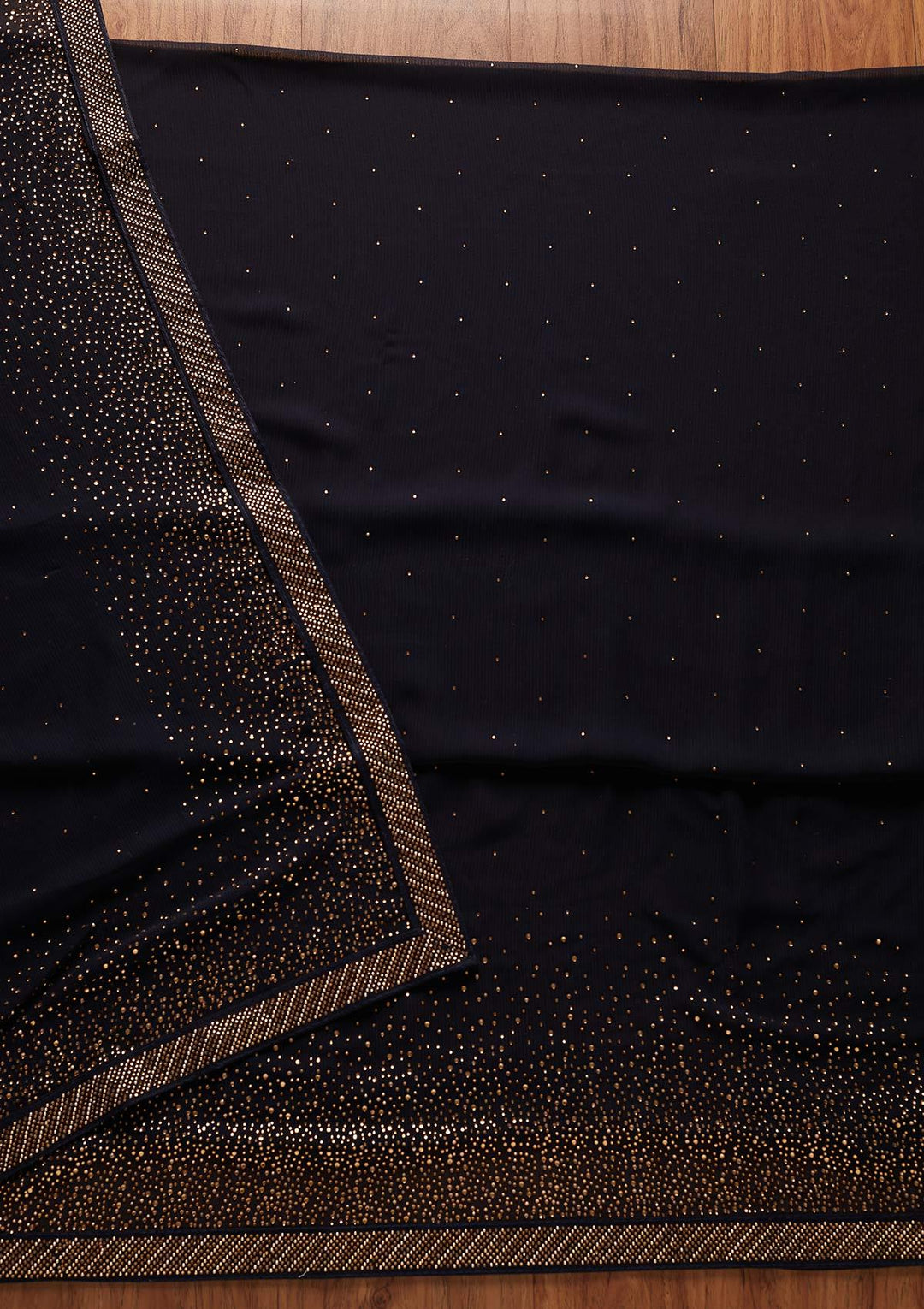 Navy Blue Swarovski Georgette Designer Unstitched Salwar Suit - koskii