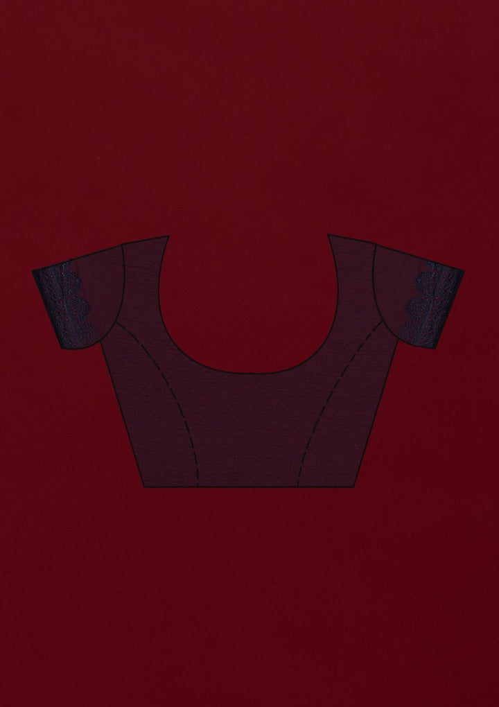 Navy Blue Swarovski Georgette Designer Saree - koskii