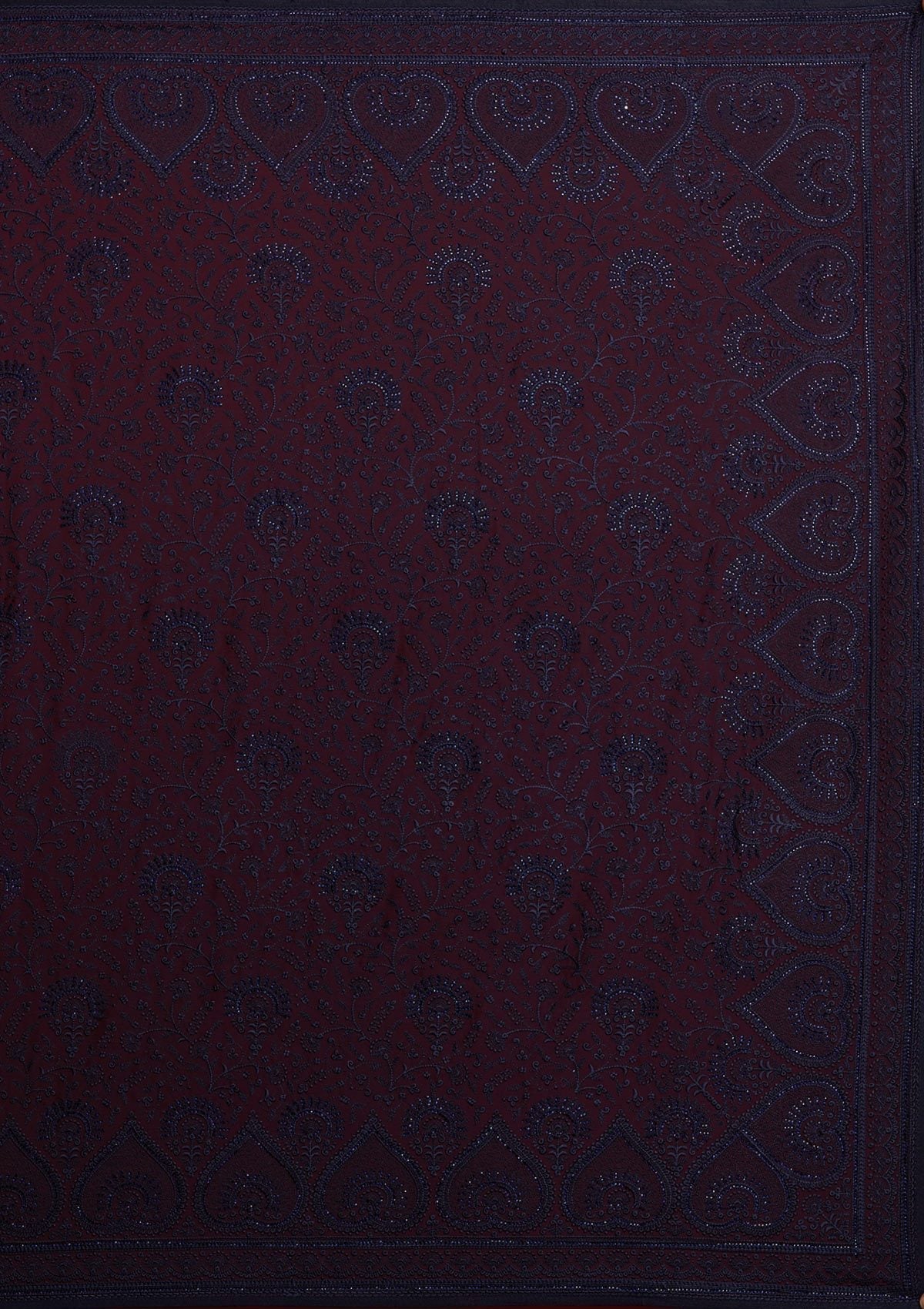 Navy Blue Swarovski Georgette Designer Saree - koskii