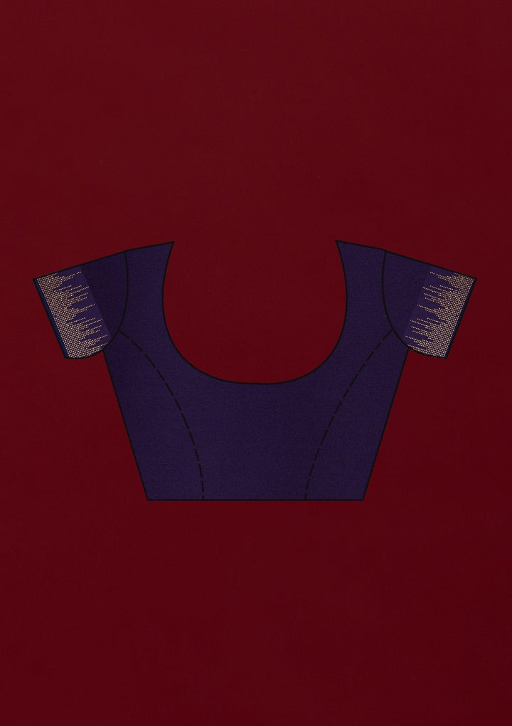 Navy Blue Swarovski Satin Designer Saree - koskii