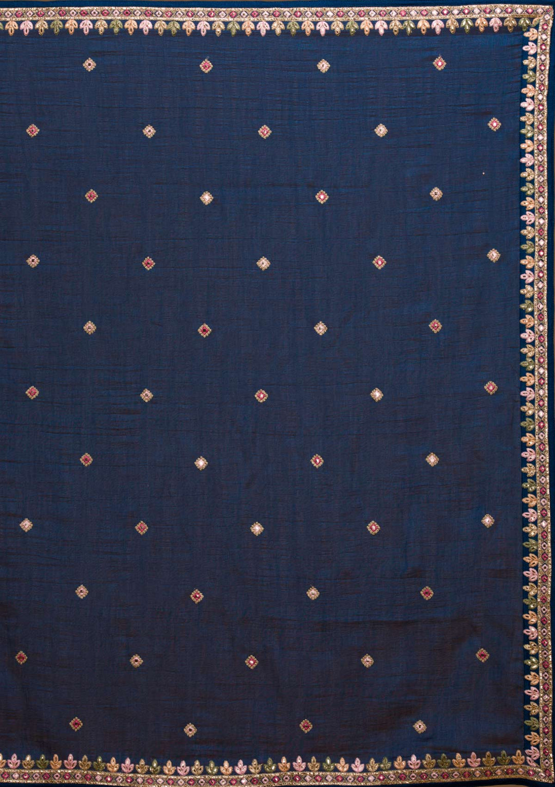 Navy Blue Threadwork Georgette Designer Lehenga-Koskii