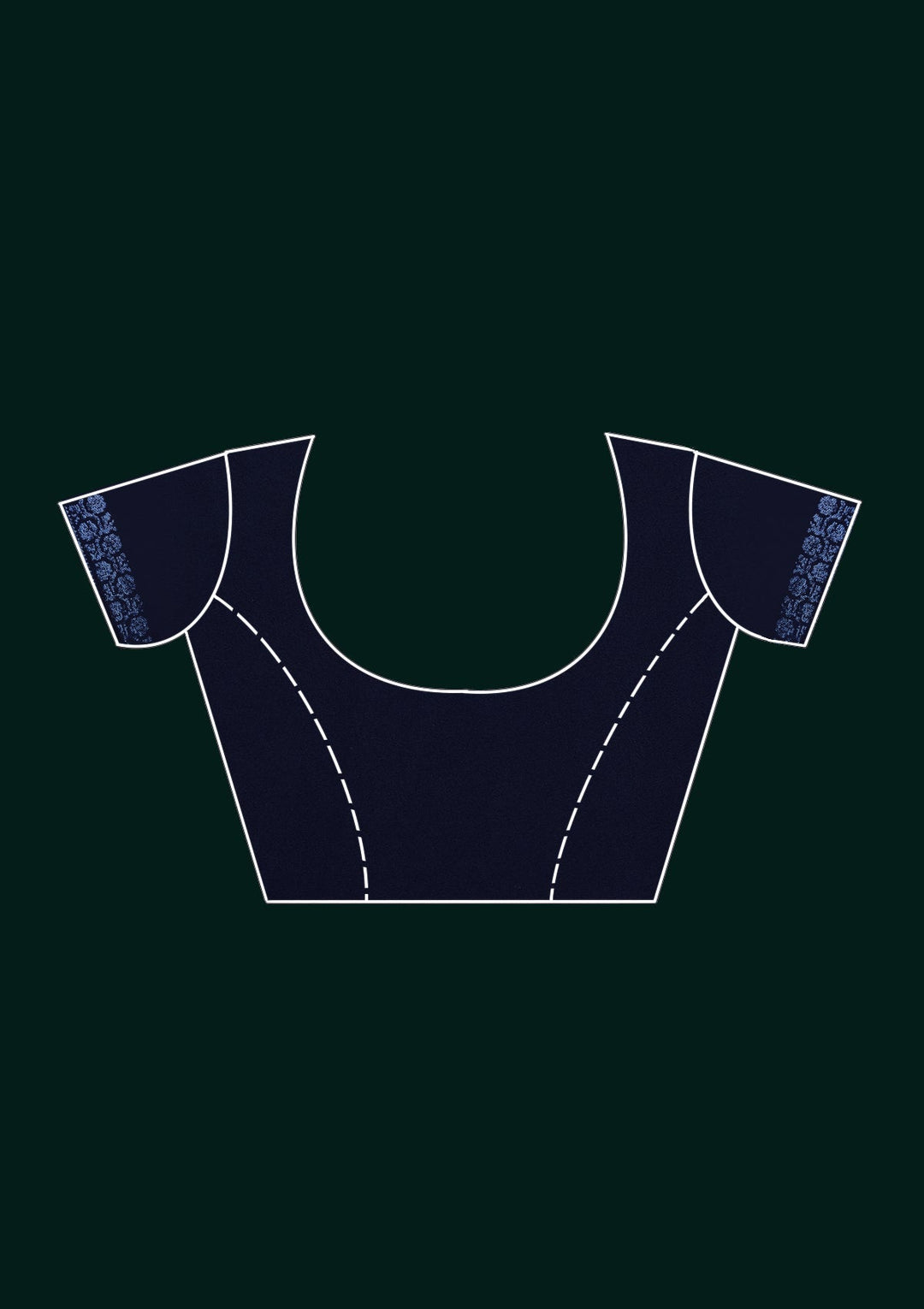 Navy Blue Threadwork Georgette Saree - Koskii