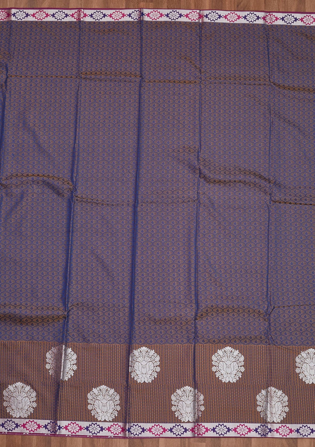 Navy Blue Zariwork Art Silk Designer Saree - Koskii