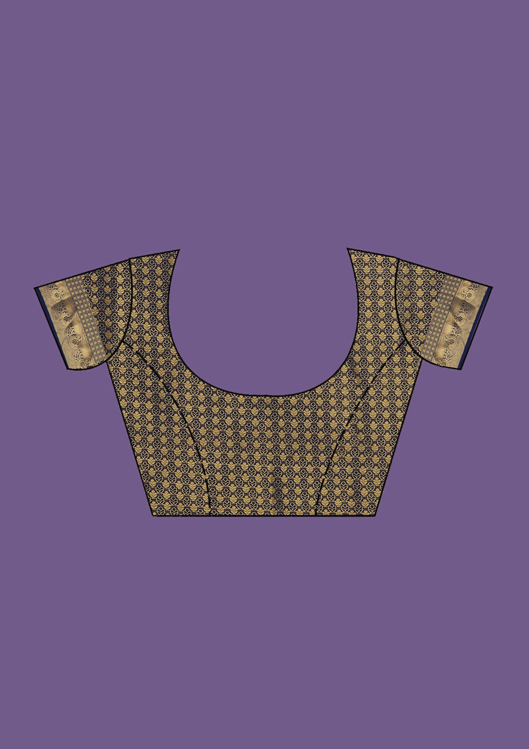 Navy Blue Zariwork Art Silk Saree-Koskii